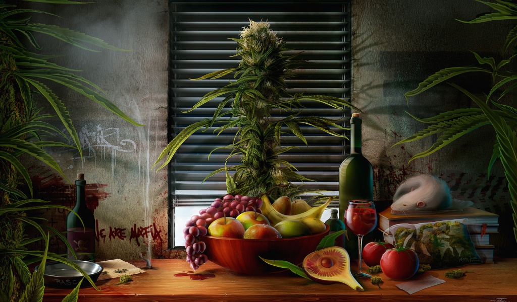 Фрукты и травка