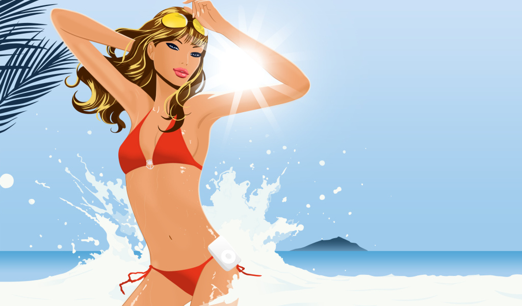 Девушка в море