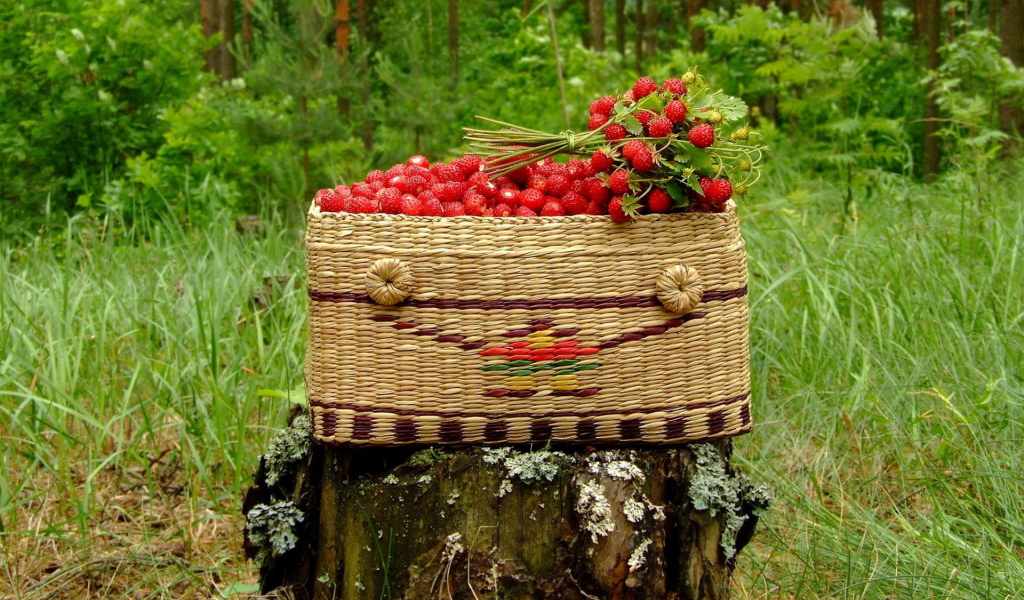 Земляника в корзине