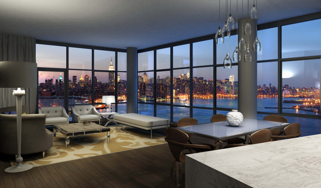 Дизайн комнаты в большом городе