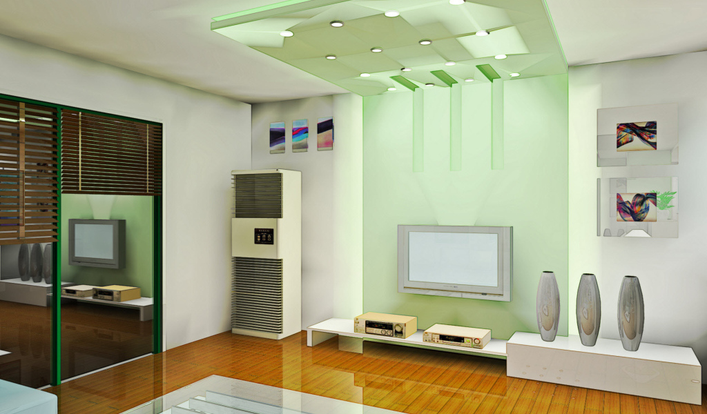 Комната в зеленых тонах