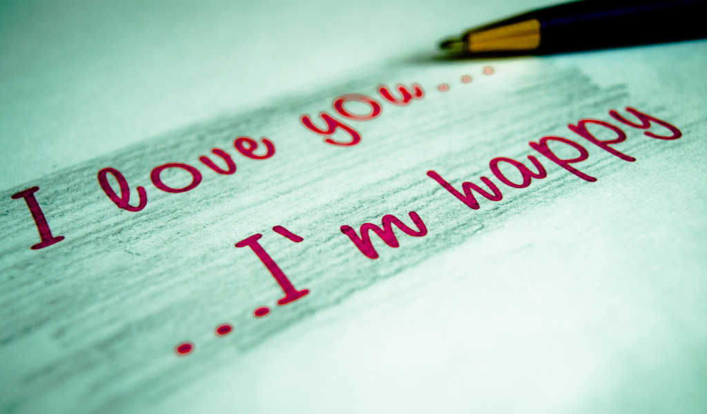 надпись I love you