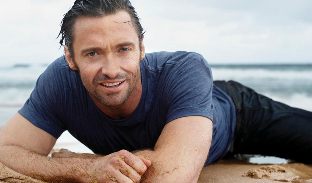 Hugh-Jackman на пляже