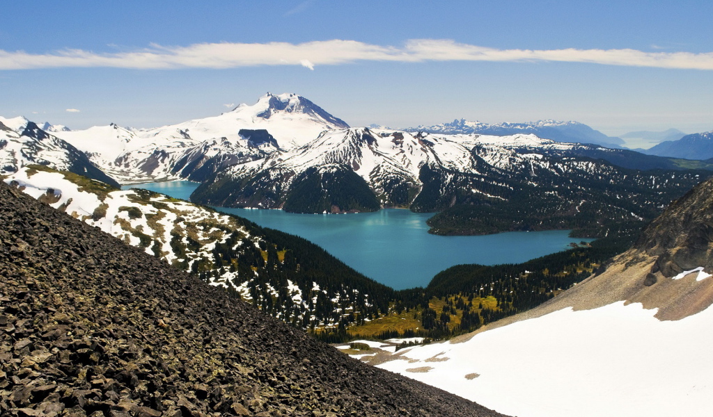 Горы и озеро