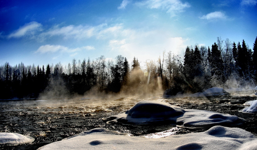 Речка зимой