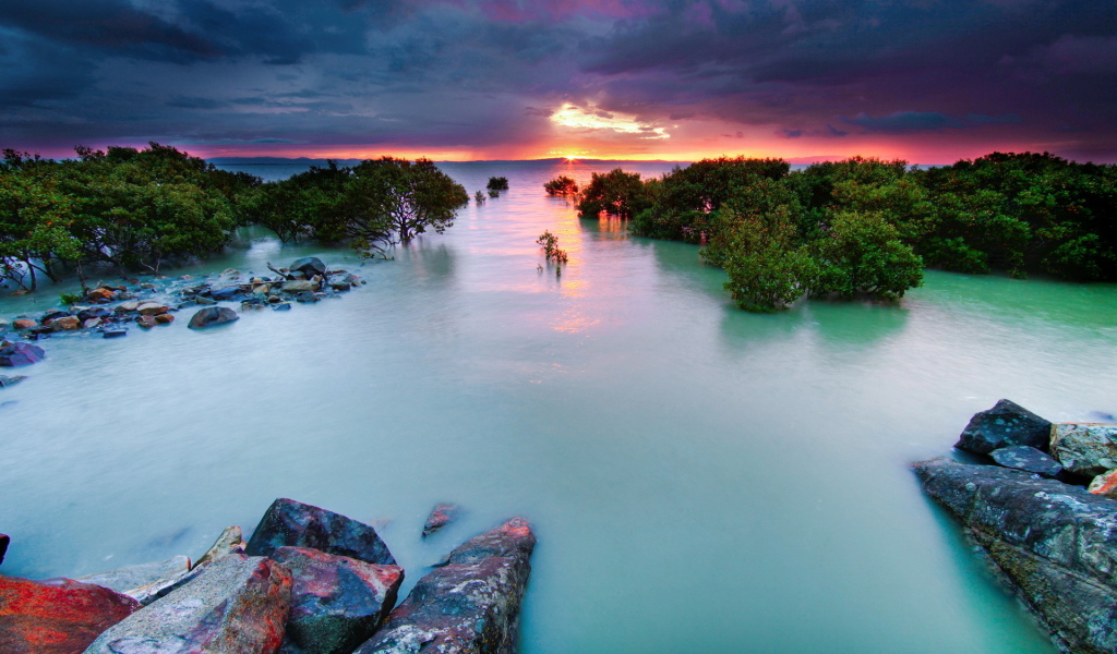 Прилив на закате