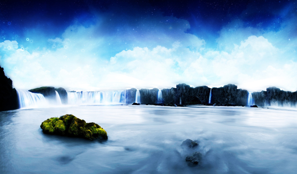 Красивый водопад