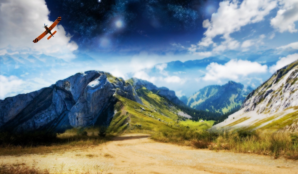 Горы и самолет