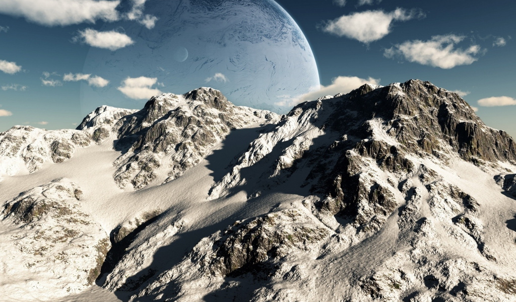 Планета над горами