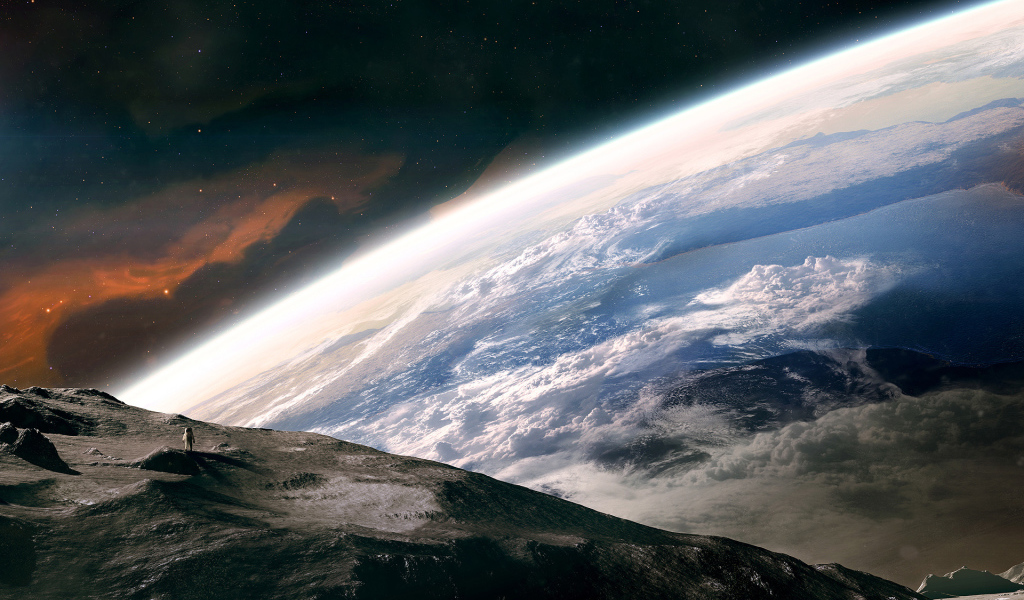 Космонавт на поверхности