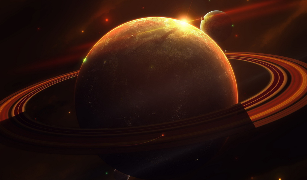 Гигантская планета с кольцами