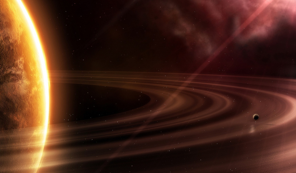 Огромная планета с кольцами