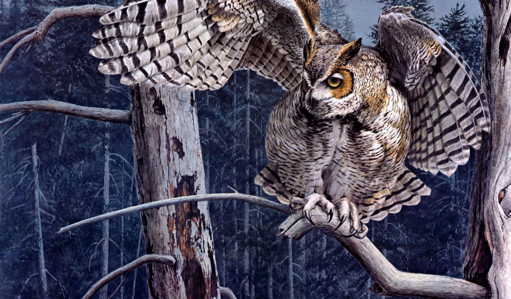 Нарисованный филин