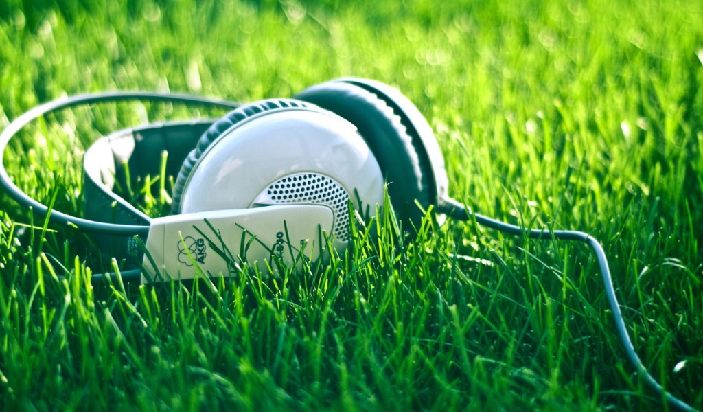 Наушники на траве