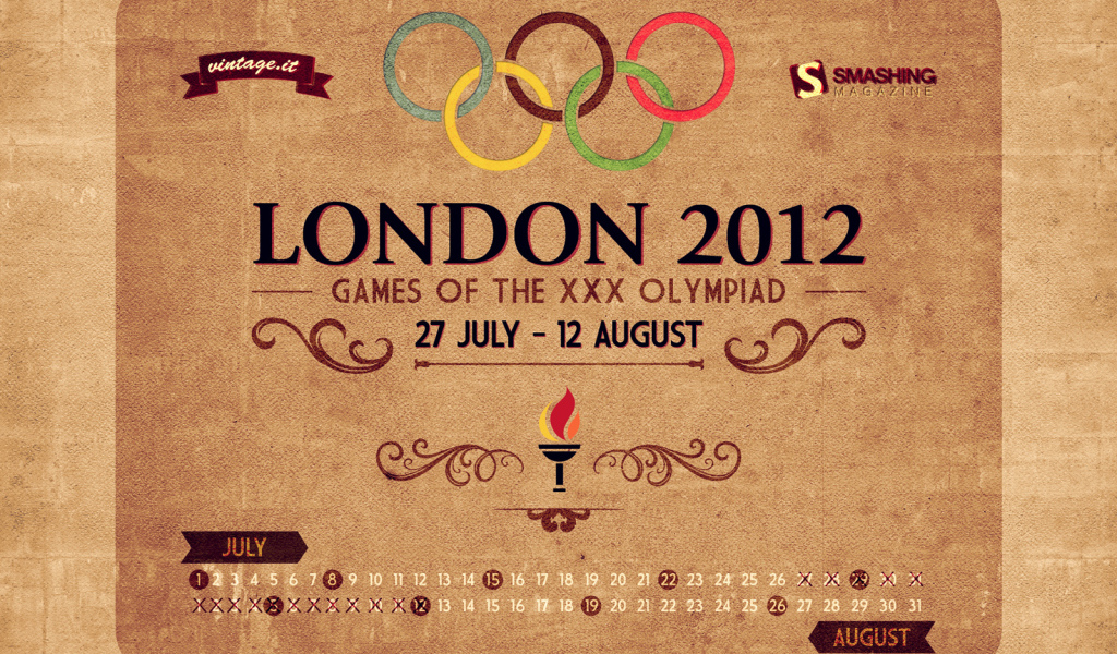Лондон 2012 Винтажный календарь