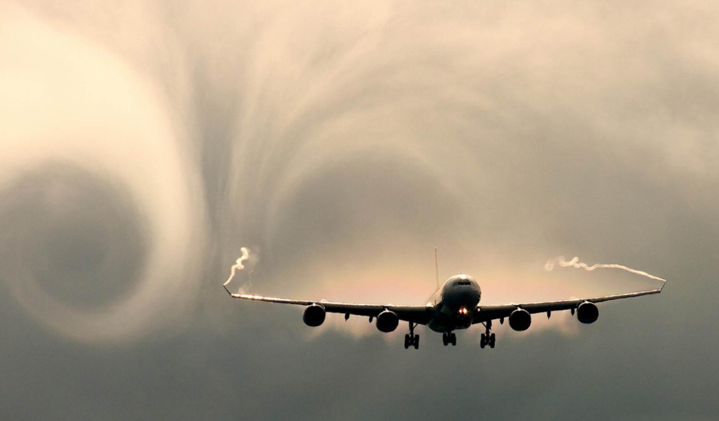 Воздушнын вихри от самолета