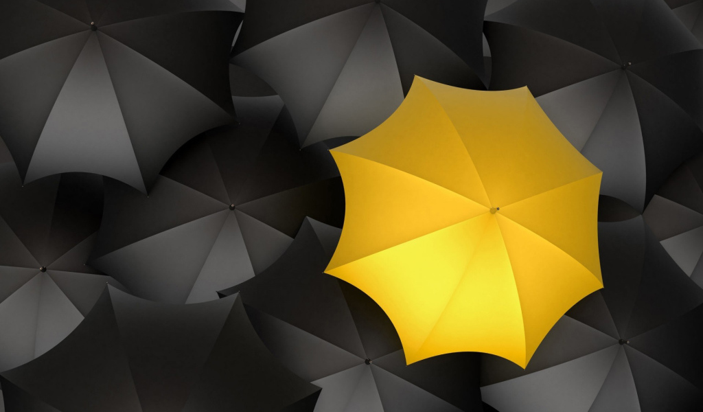 Желтый зонтик