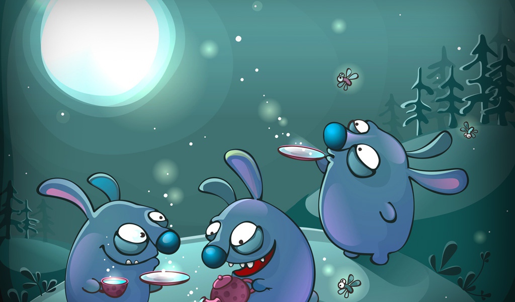 Зайцы пьют чай