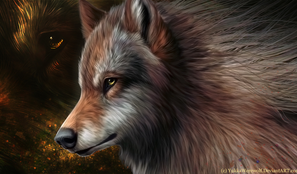 Рисованный волк