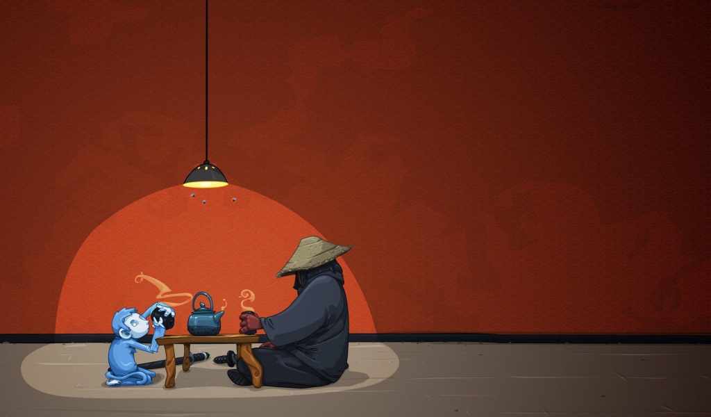 Чайная церемония с обезьяной