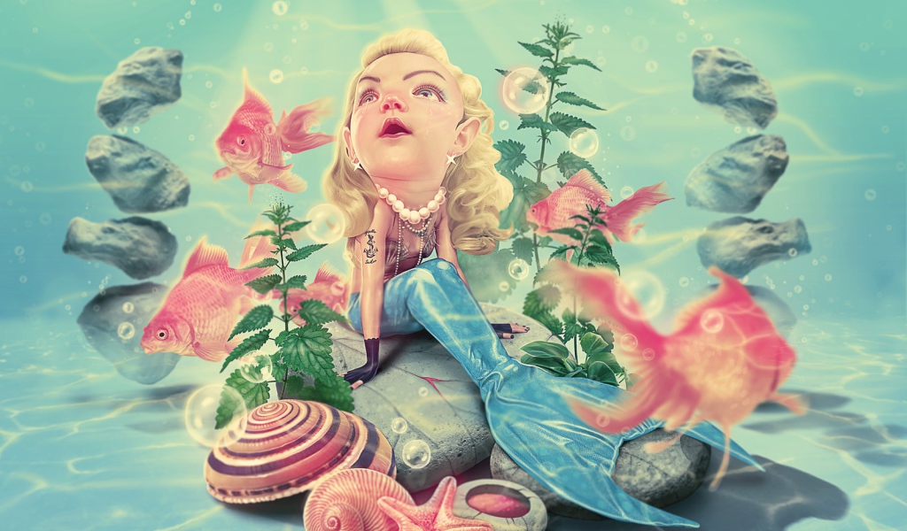 Русалочка на дне