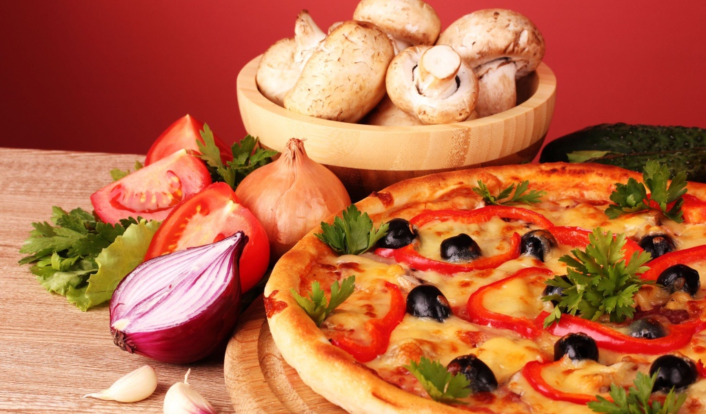 Пицца с шампиньонами