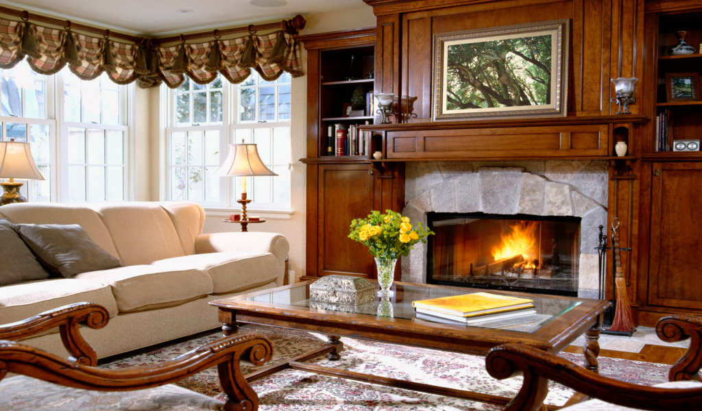 Комната с камином