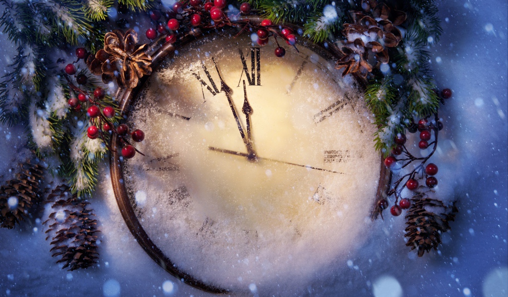 Часы в снегу