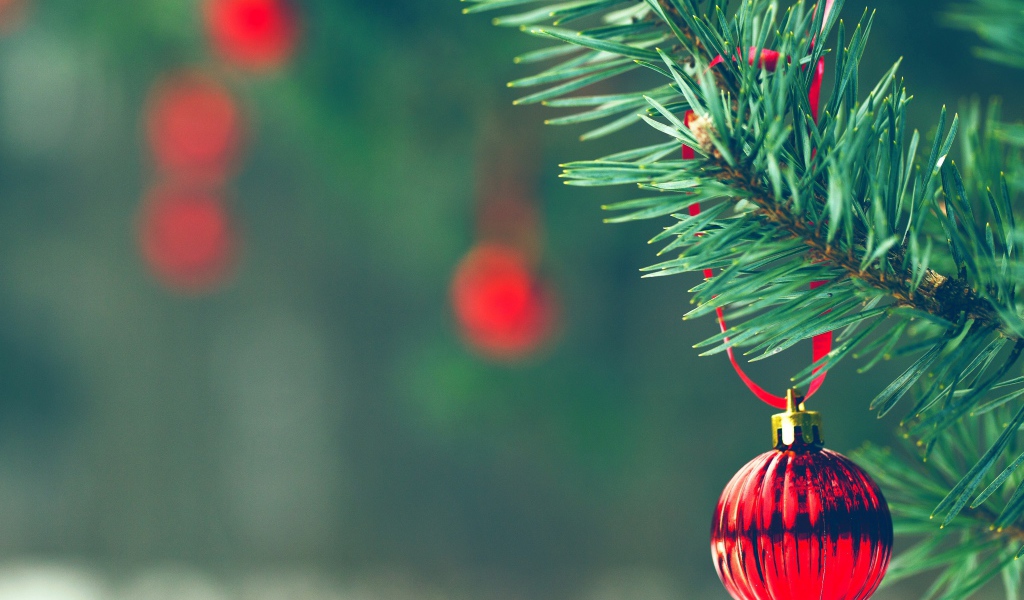 Красный шар на елке