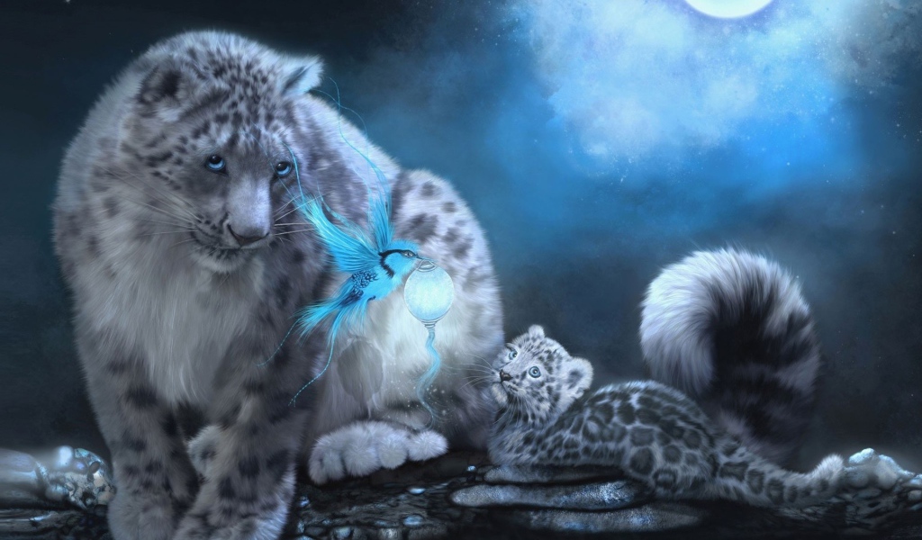 Ирбис и котенок