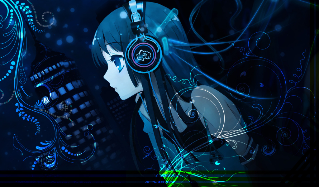 Акияма слушает музыку