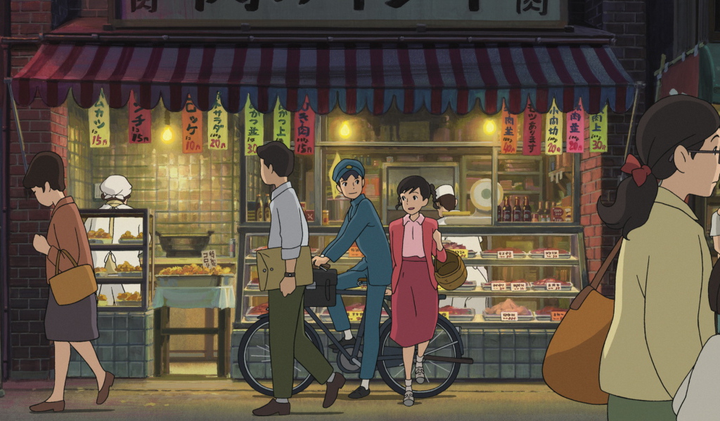 Аниме мультфильм Миядзаки, городская суета