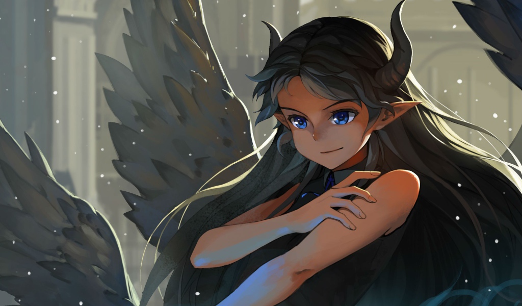 Аниме девочка с рогами