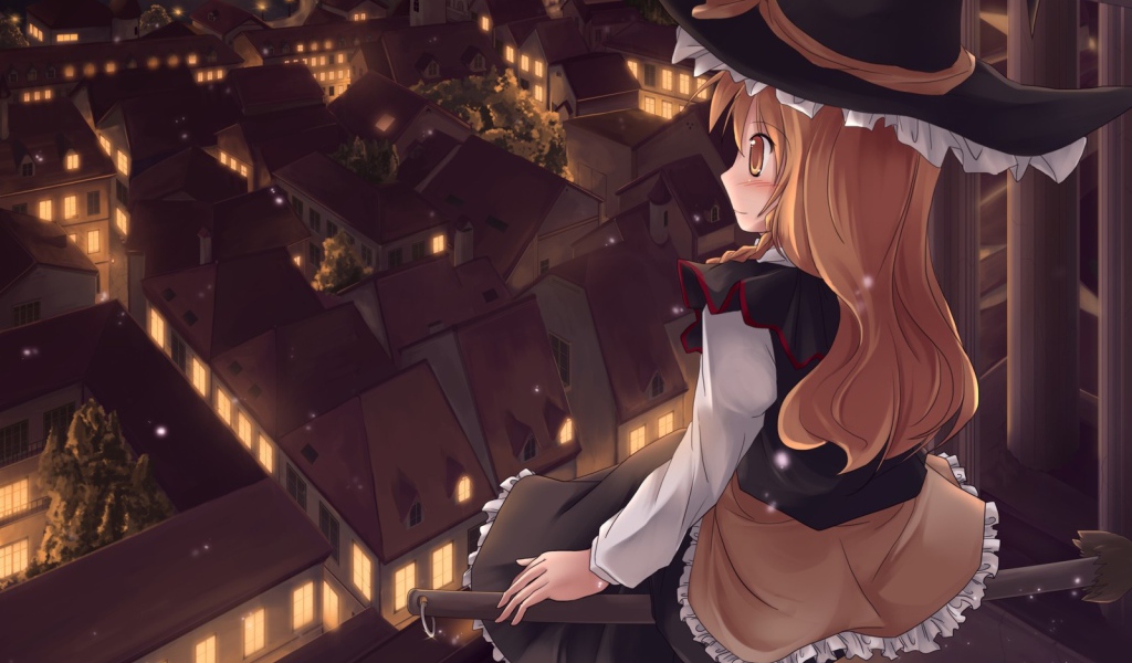 Девочка сидит на крыше