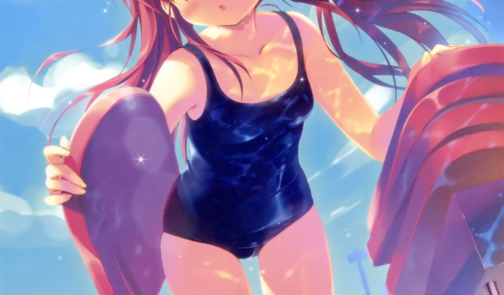 Девочка идет купаться