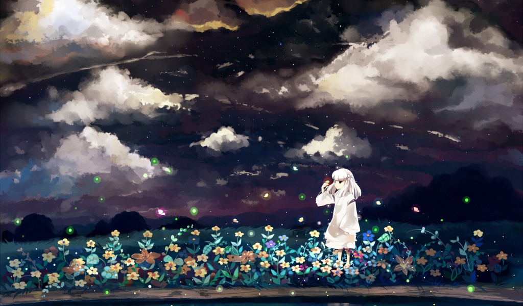 Девочка кидает цветы в воду