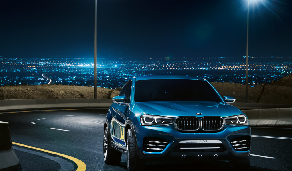 Синий BMW X4 кроссовер