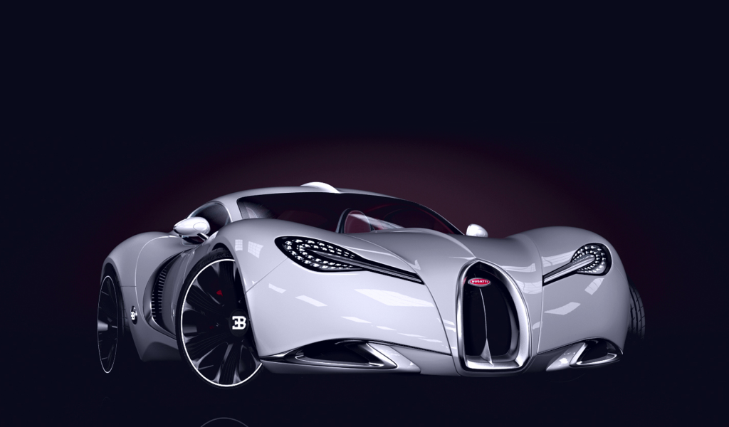 Бугатти на синем фоне