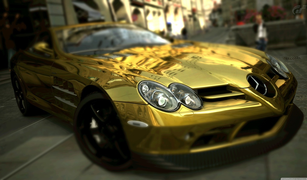 Золотой Мерседес бенц