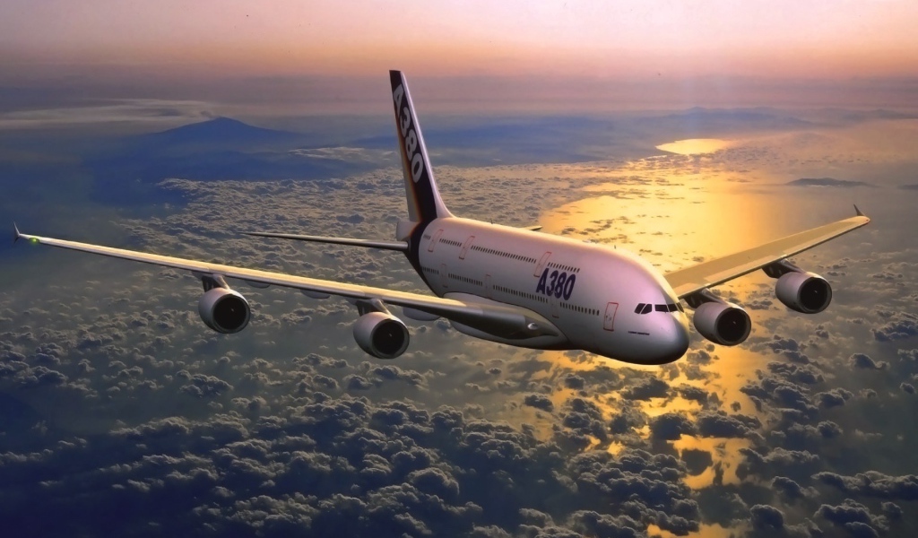 Полет Самолета на закате