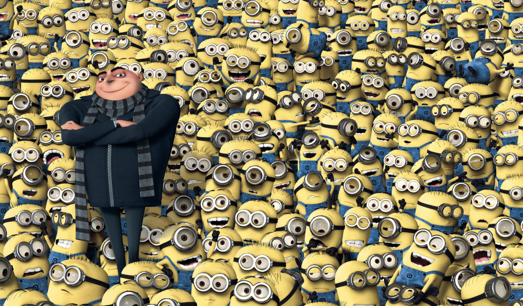 Много миньонов из Мультфильма Миньоны