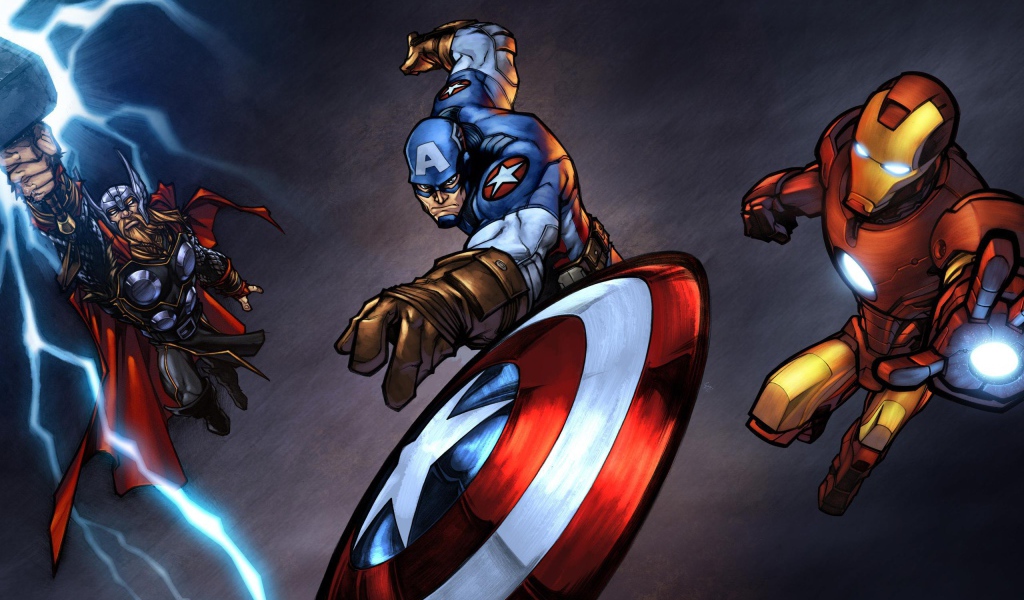 Капитан Америка, Тор и Железный человек