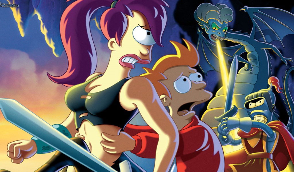 Футурама герои борются с монстром