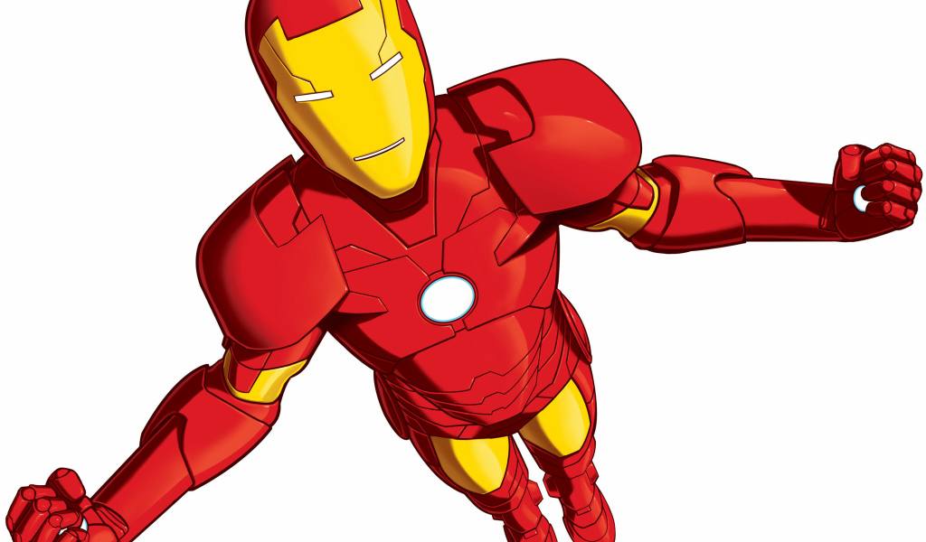 Железный человек на белом фоне