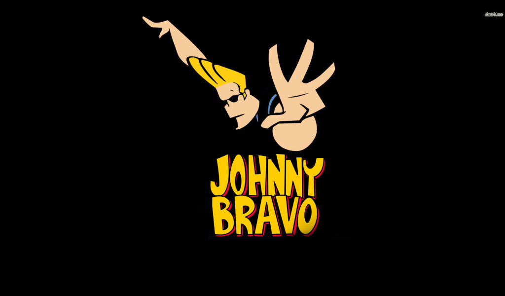 Джонни Браво на черном фоне