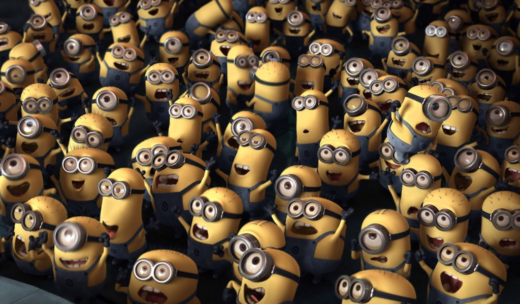 Миньоны огромная толпа
