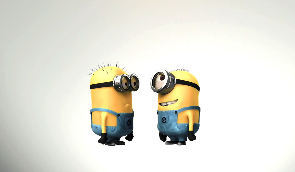 Миньоны смотрят друг на друга
