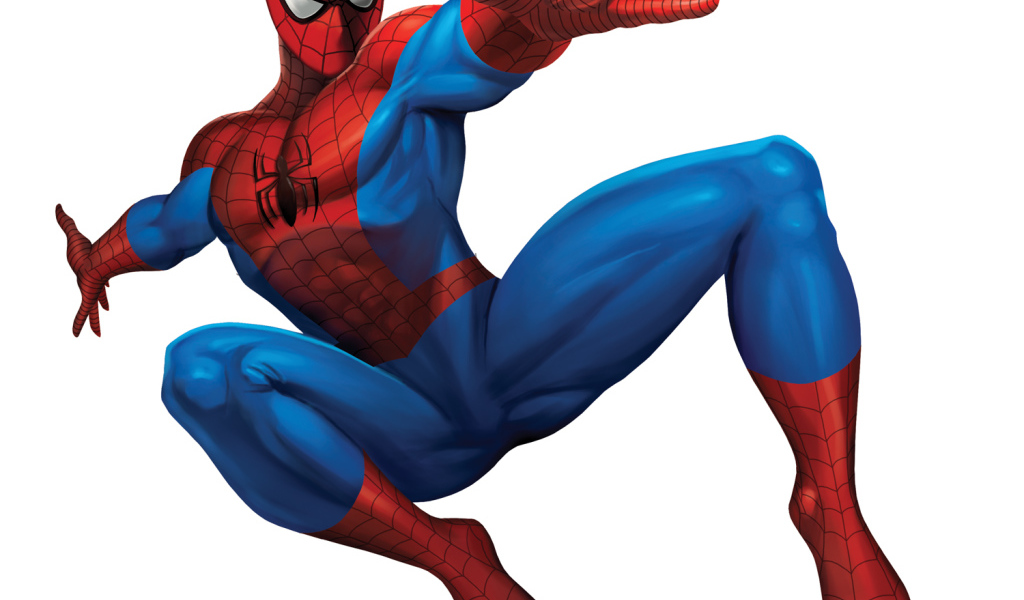 Человек-паук на белом фоне