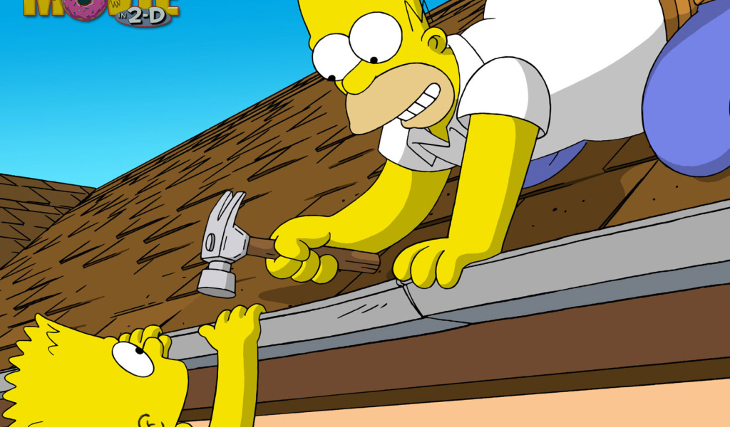 Симпсоны Гомер играет с молотком