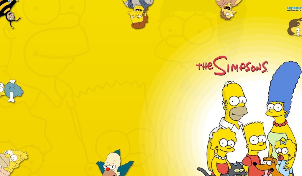Симпсоны на желтом фоне